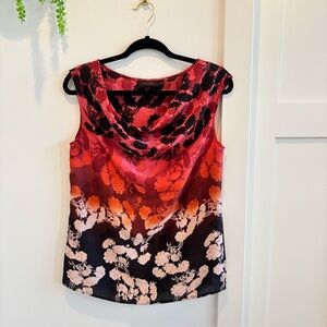 The Limited Vintage Euro Y2K Women's Cowl Neck Flower Print Tank Top Size Small